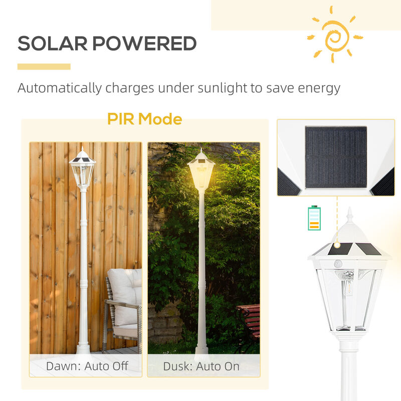Waterproof Solar Lamp Post with Motion Sensor