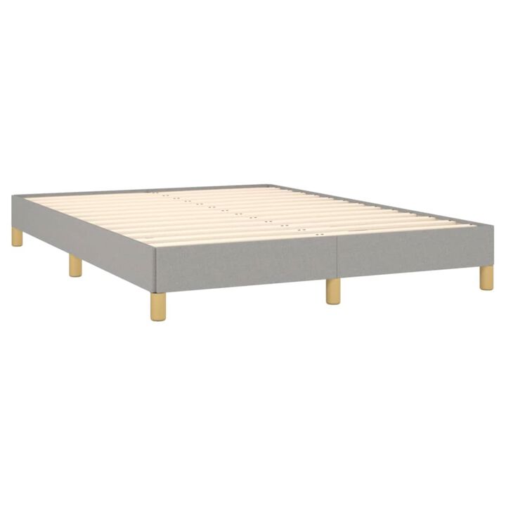 vidaXL Modern-Style Fabric Bed Frame, Queen Size, Light Gray, Suitable for 59.8"x79.9" Mattress, with California Proposition 65 Warning