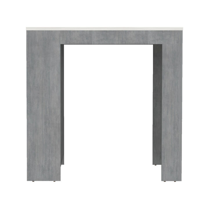 Kitchen Island Doyle, Kitchen, Concrete Gray / Ibiza Marble Color Finish
