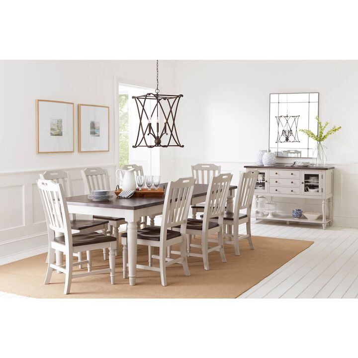 Jofran Orchard Park Solid Rubberwood 96 Nine-Piece Farmhouse Dining Set