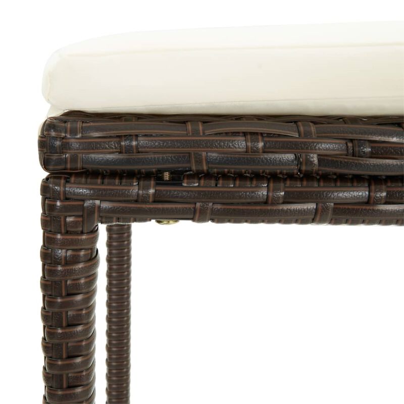 vidaXL 5 Piece Garden Bar Set with Cushions Poly Rattan Brown
