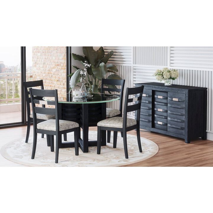 Jofran Altamonte Contemporary 48 Round Dining Table with Glass Top