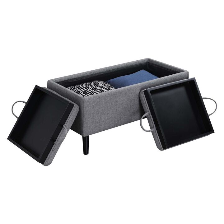 Convenience Concepts Designs4Comfort Magnolia Storage Ottoman with Trays