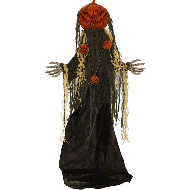 Haunted Hill Farm 63 Light Up Standing Pumpkin Man