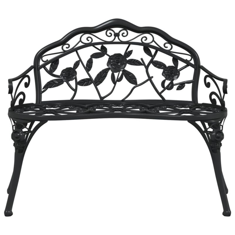 vidaXL Patio Bench 39.4" Cast Aluminum Black