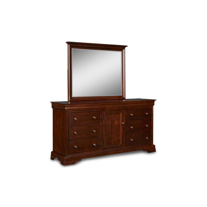 New Classic Furniture Furniture Versailles Solid Wood Engineered Wood Dresser in Cherry