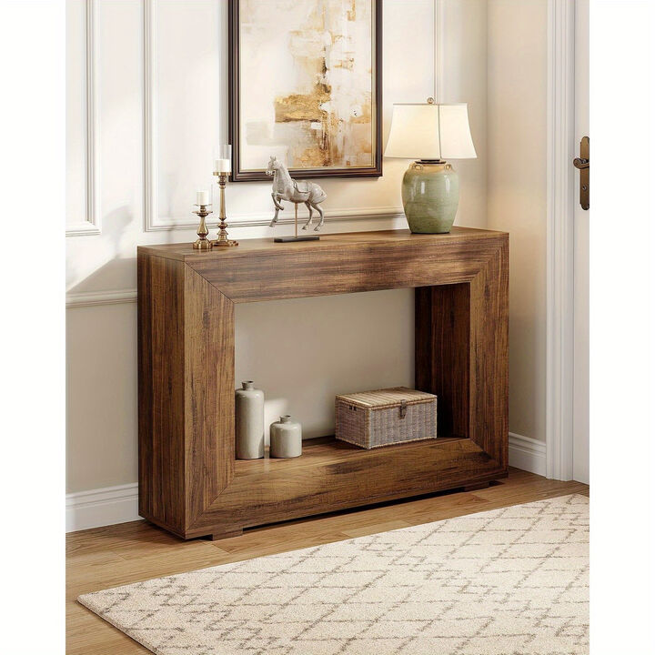 Farmhouse Console Table, 47 Inches Entryway Console Table with Storage, Industrial Hallway Accent Table for Living Room, Entrance, Deck Boxes