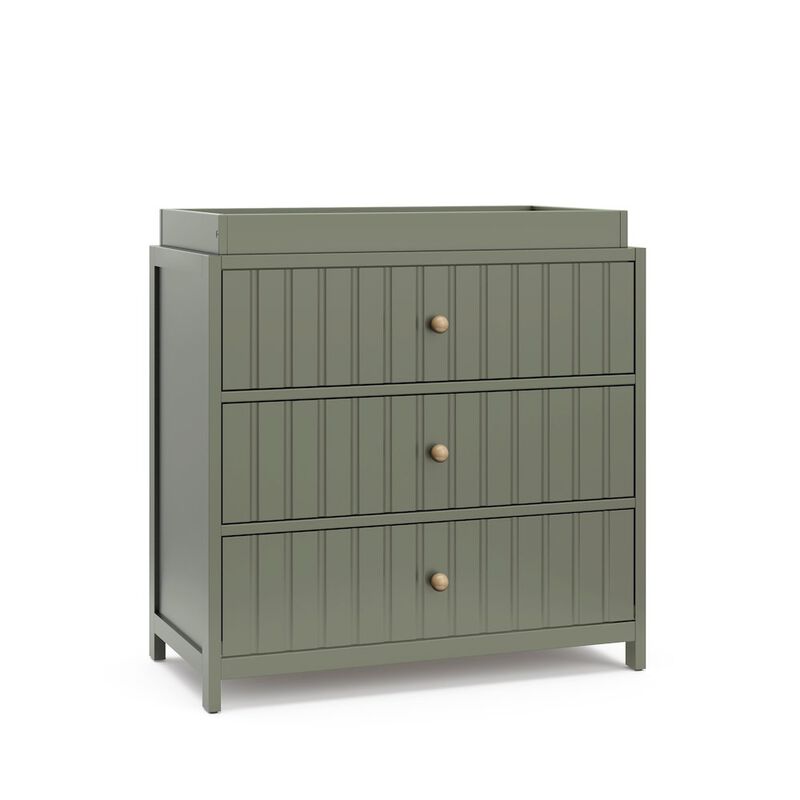 Graco Teddi 3 Drawer Chest with Changing Table Topper (Olive)