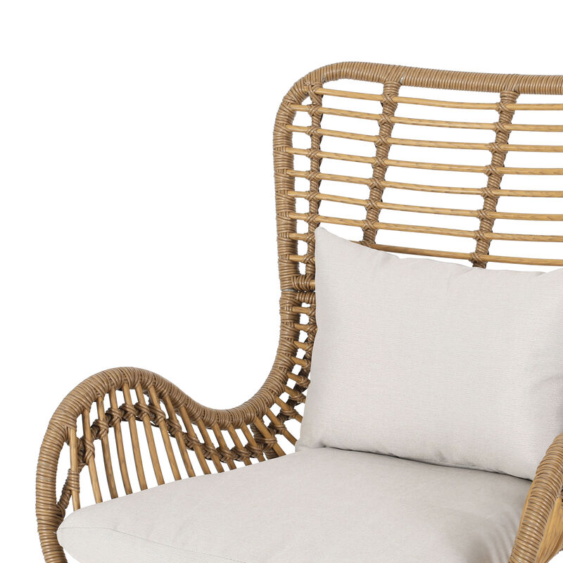 Merax Open Rattan Weave Finish Dining Chair Set of 2