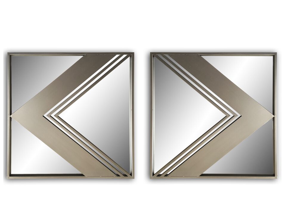set of 2pcs metal wall decorative mirrors