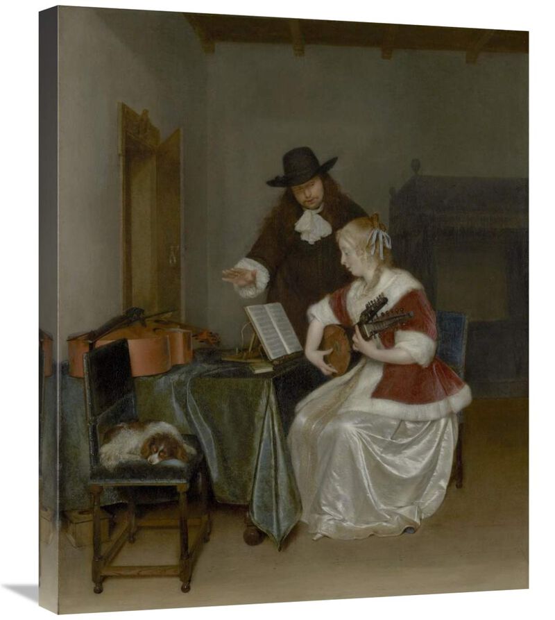 The Music Lesson-Canvas Art-22x28