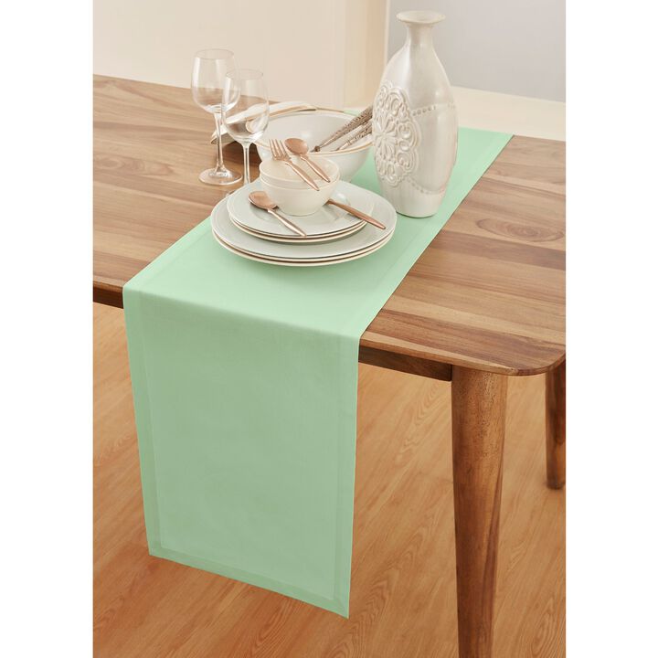 Solino Home Cotton Linen Plain Table Runner | Dru