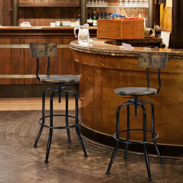 Hivvago Adjustable Swivel Counter-Height Stool with Arc-Shaped Backrest