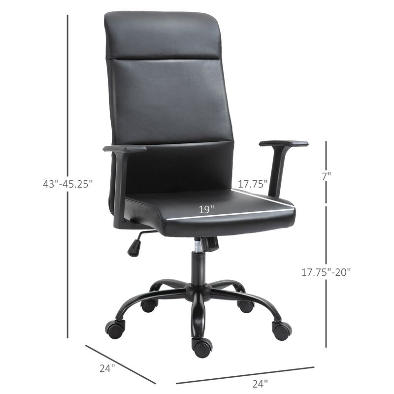 Black Executive Comfort: High-Back Faux Leather Office Chair