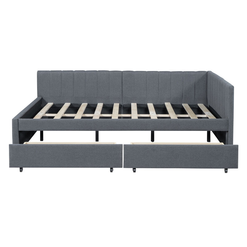 Merax Upholstered Daybed with 2 Storage Drawers