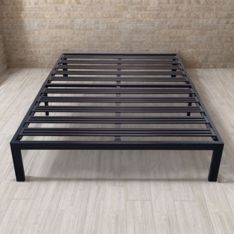 Hivvago Queen size Metal Platform Bed Frame with Heavy Duty Steel Slats