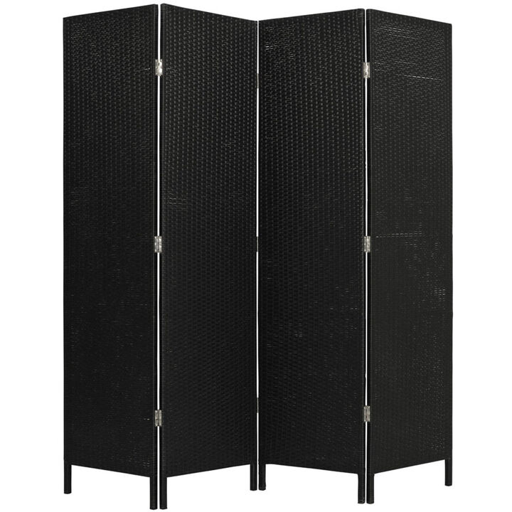 Legacy Decor 3 Panels Patio Outdoor Privacy Screen Room Divider Partition Brown Resin Wicker Weather Resistant
