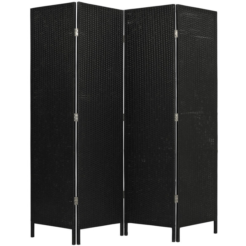 Legacy Decor 3 Panels Patio Outdoor Privacy Screen Room Divider Partition Brown Resin Wicker Weather Resistant