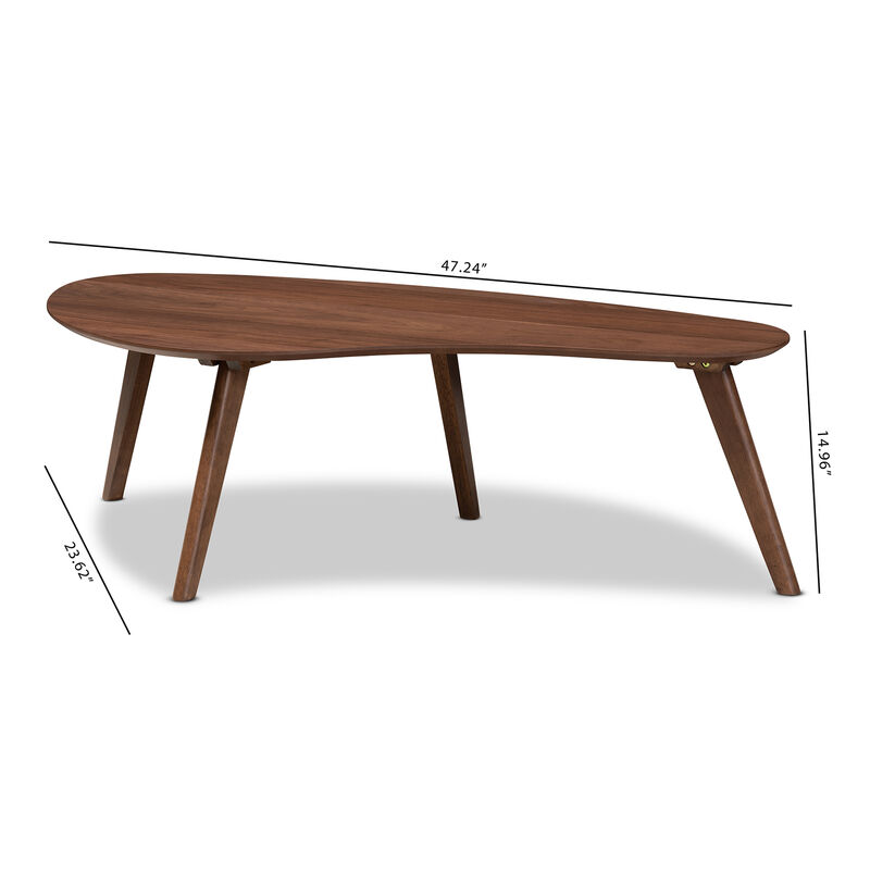 Baxton Studio Scarlette Mid Century Modern Walnut Finished Coffee Table