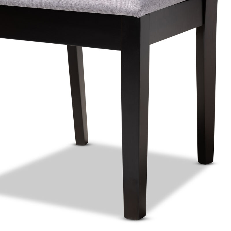 Baxton Studio Lenoir Modern Gray Fabric Upholstered Espresso Finished Wood Dining Chair