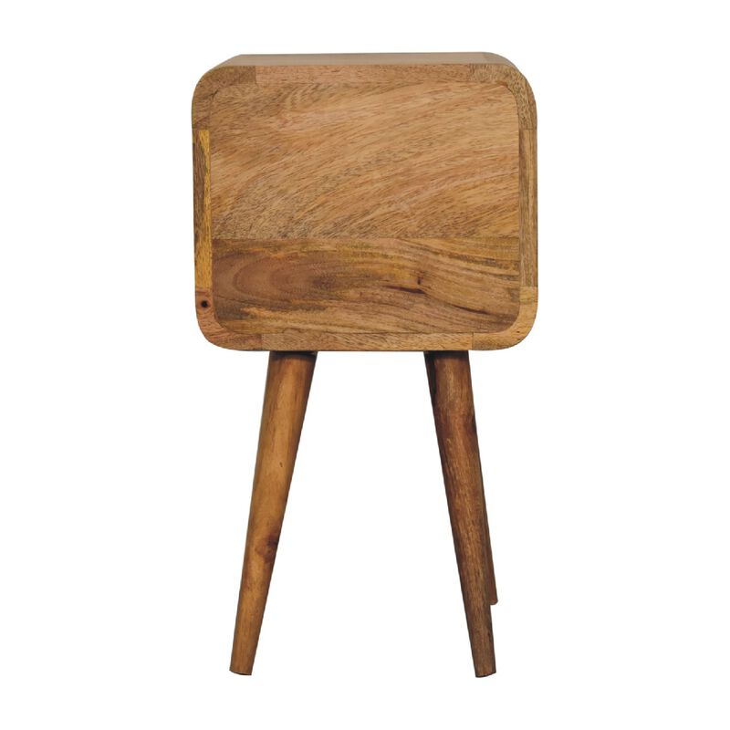 Mini Oak-ish Curved 2 Drawer Nightstand