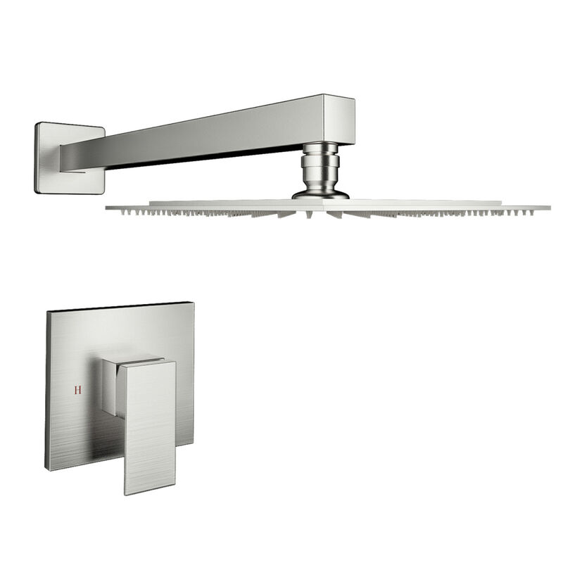 Wall Mounted Shower Faucet In Brushed Nickel (Valve Included)
