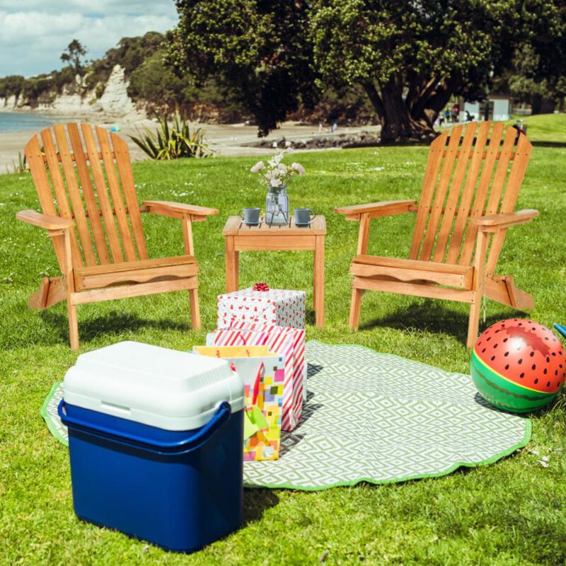 Hivvago 3 Pieces Adirondack Chair Set with Widened Armrest