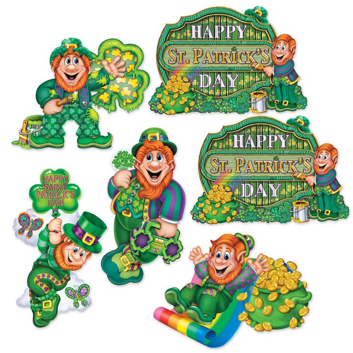 Set of 12 Green St Patrick�s Day Cutouts � 14�