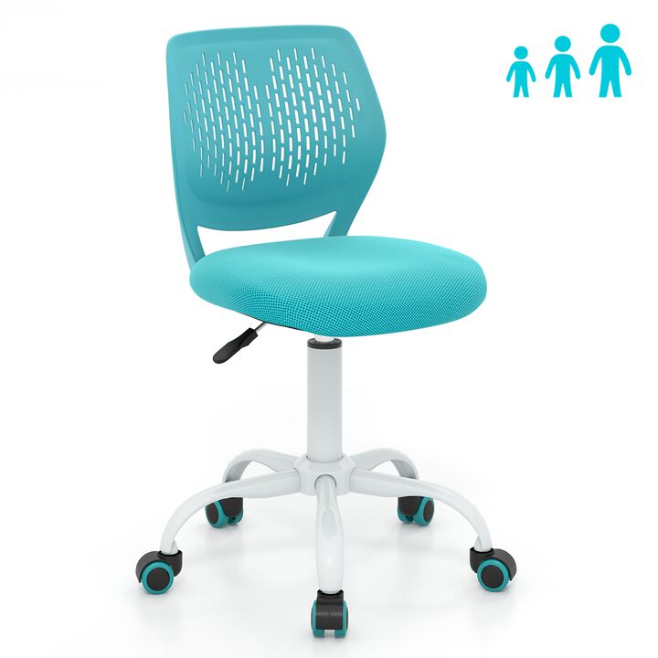 Costway Office Task Desk Armless Chair Adjustable Mid Back Swivel Study Chair