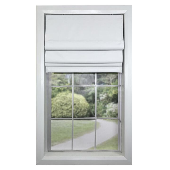 Versailles Octavia Cordless Roman Blackout Shades For Windows Insides/Outside Mount 30" x 63" White