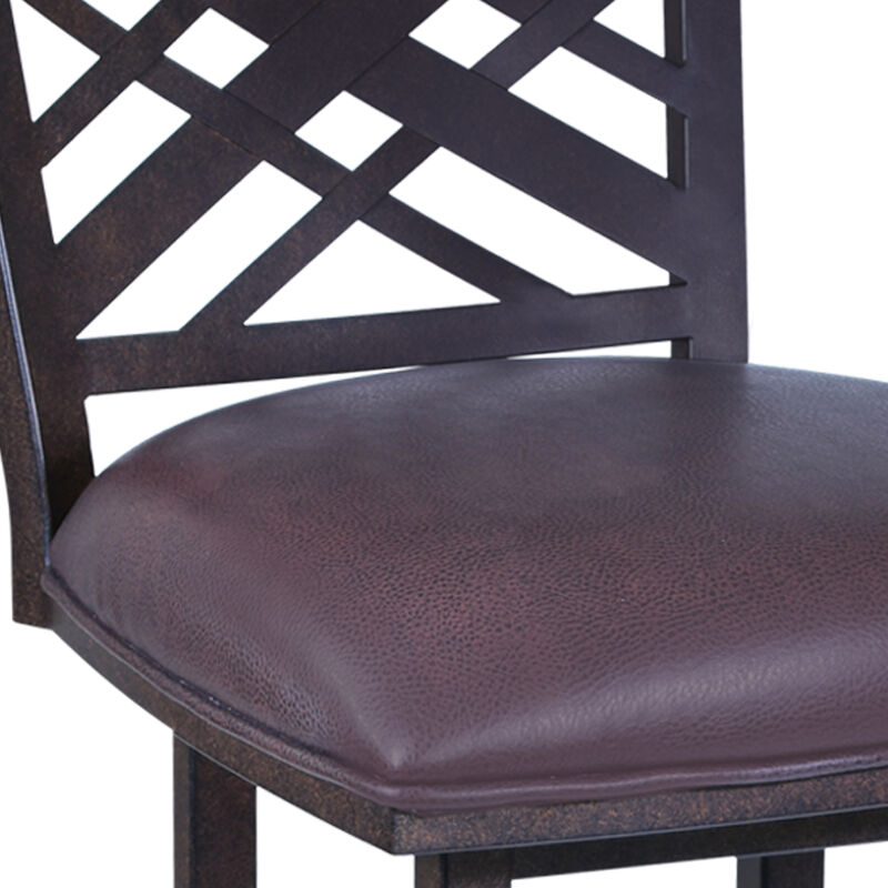 Tahiti  Barstool in Auburn Bay finish with Brown Pu upholstery