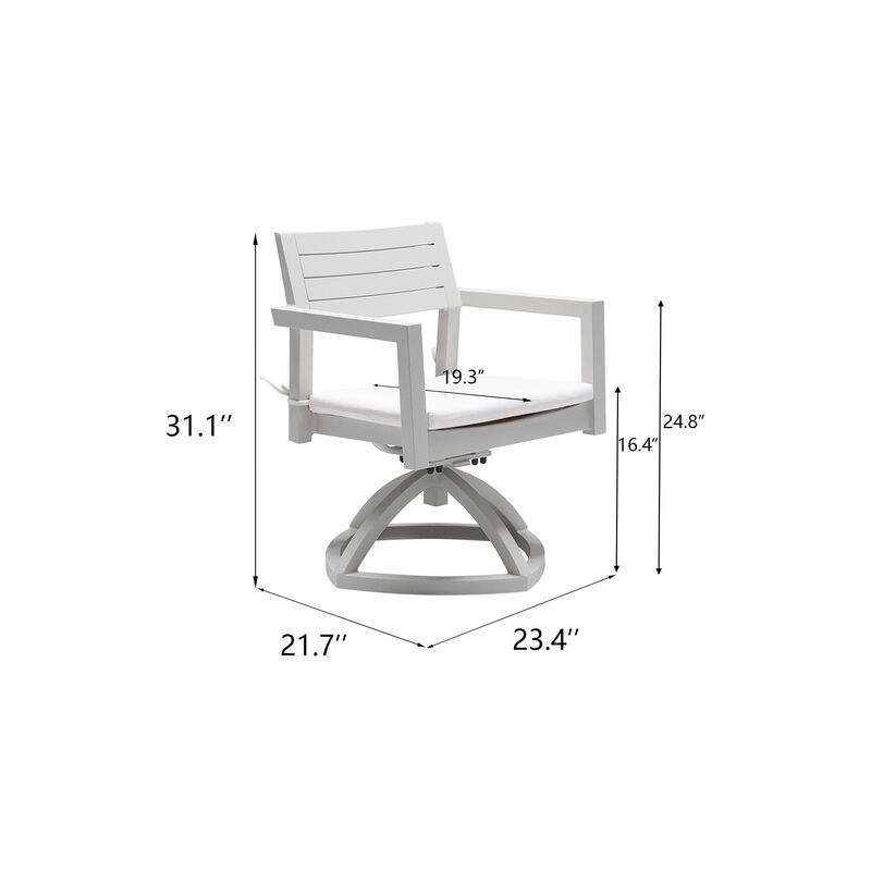 MONDAWE 2 Pieces Outdoor Patio Aluminum Swivel Rocker Chairs with Outdoor-grade Sunbrella Fabric Cushions,Grayish