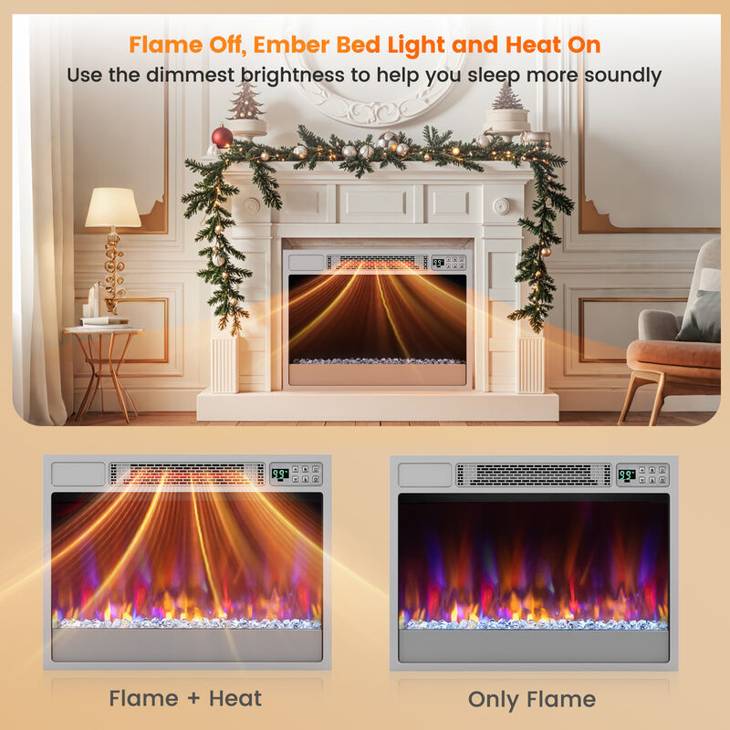 Electric Fireplace Insert with Remote Control for Home or Living Room Heating