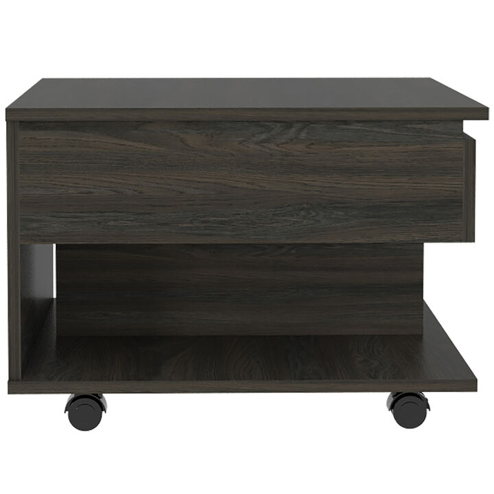 DEPOT E-SHOP Babel Lift Top Coffee Table, Casters, One Shelf, Carbon Espresso