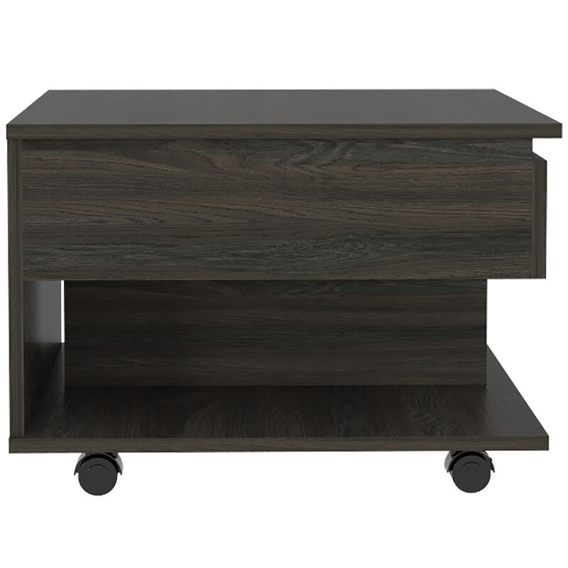 DEPOT E-SHOP Babel Lift Top Coffee Table, Casters, One Shelf, Carbon Espresso