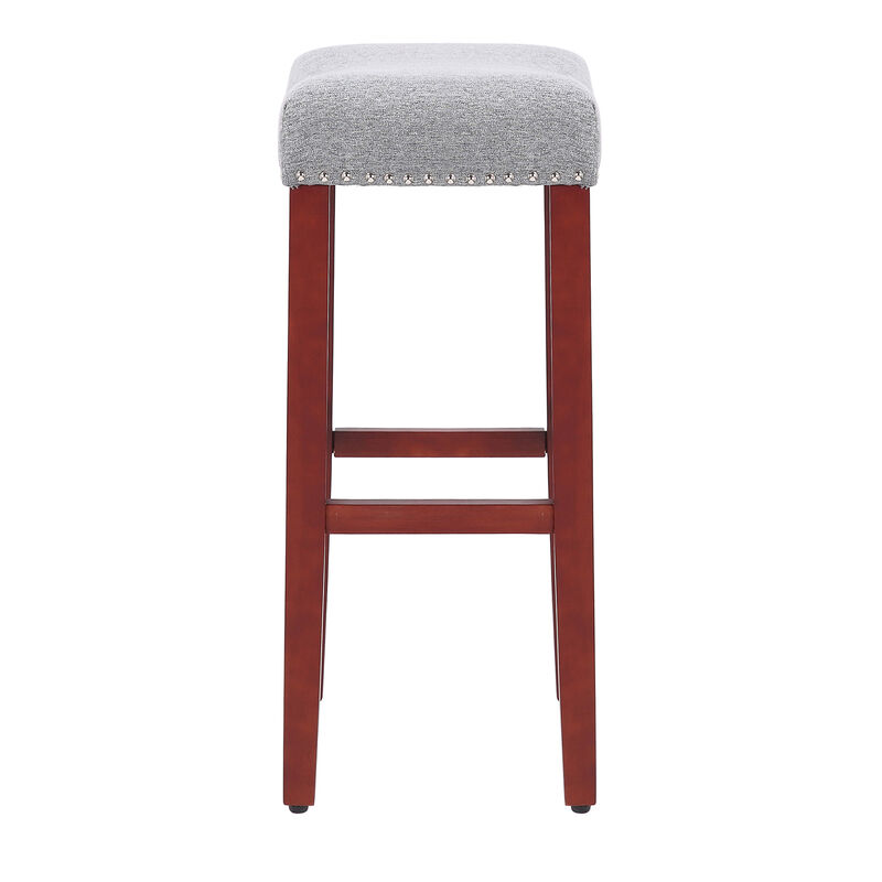WestinTrends 29" Upholstered Saddle Seat Bar Stool (Set of 2)