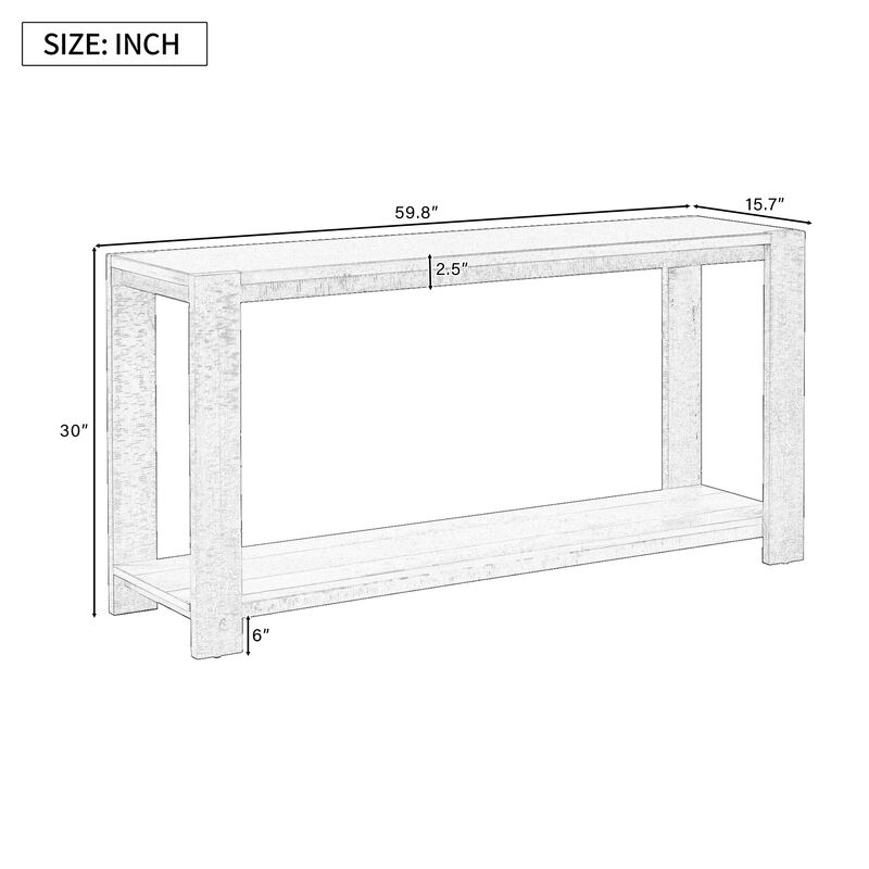 Merax Minimalist Console Table with Bottom Shelf