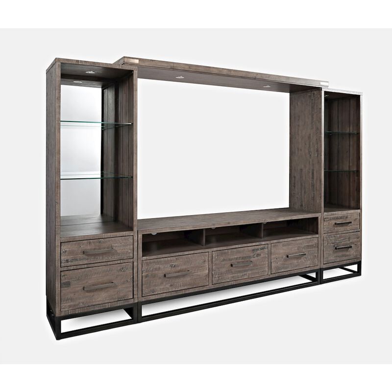 Jofran East Hampton Distressed Solid Wood Entertainment Center