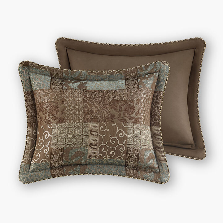 Gracie Mills Lange 4-Piece Patchwork Chenille Jaquard Comforter Set