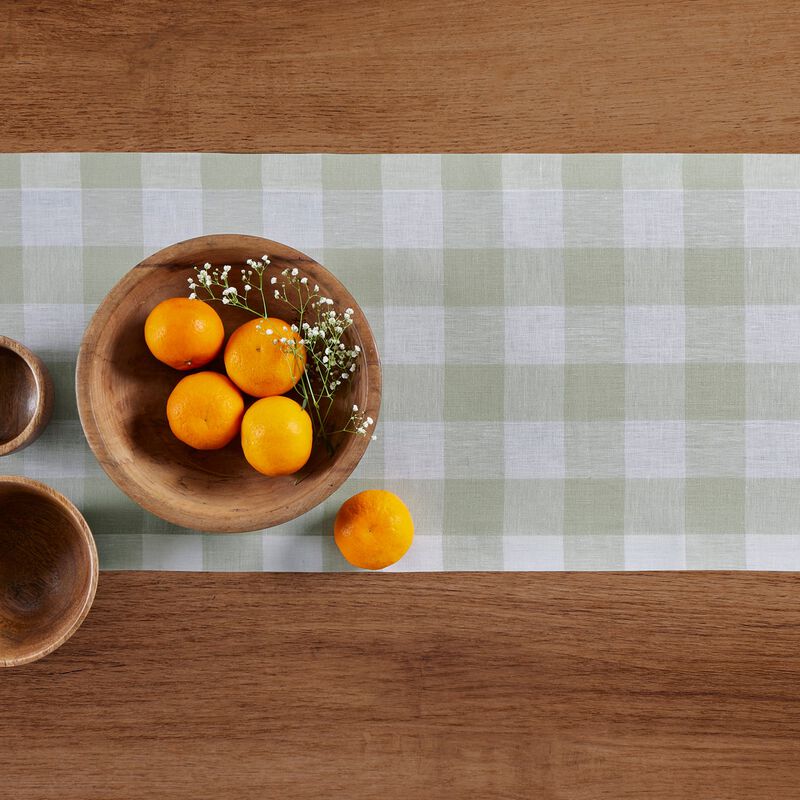 Solino Home 100% Pure Linen Table Runner | Buffalo Check
