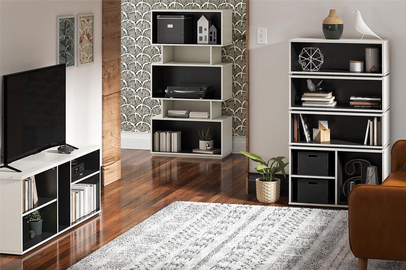 Shadow Gaming & Collectable Display Storage Bookcase, White and Matte Black