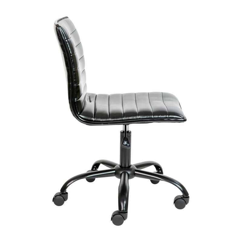 Alan Low Back Designer Armless Ribbed Swivel Task Office Chair