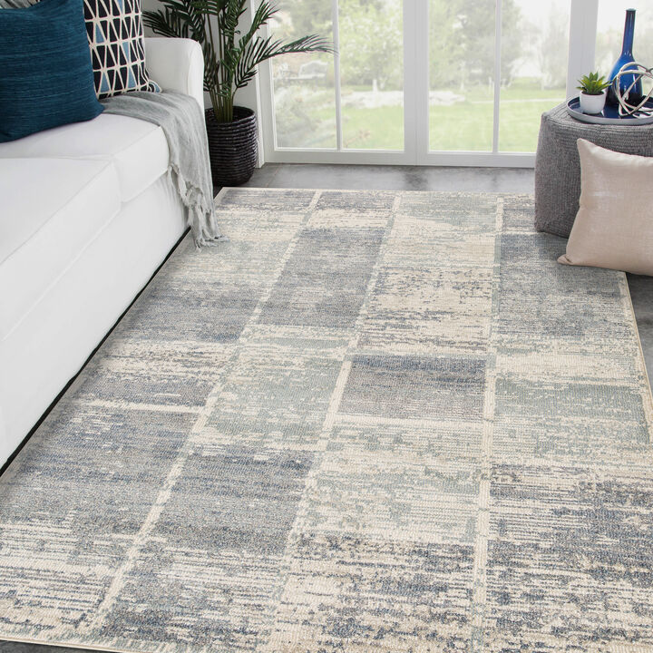 Jordan Aly Light Blue Modern Geometric Area Rug 7'10" x 10'2"