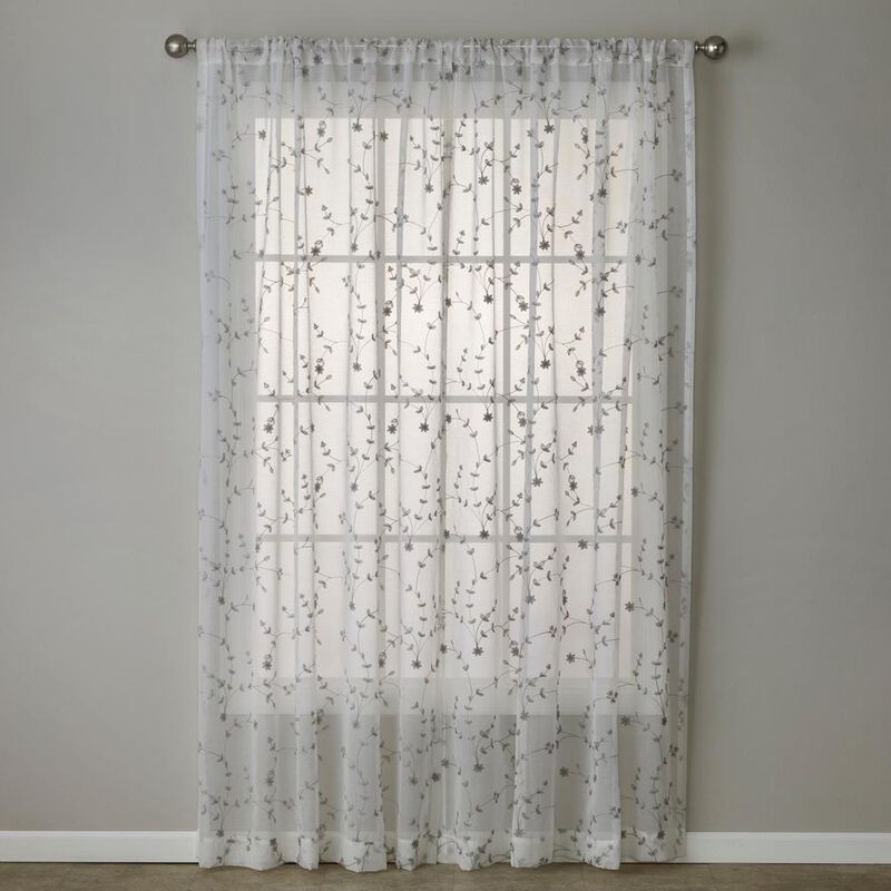 SKL Home By Saturday Knight Ltd Whispering Winds Window Curtain Panel - 52X84", Gray