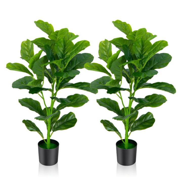 Hivvago 2-Pack Artificial Fiddle Leaf Fig Tree