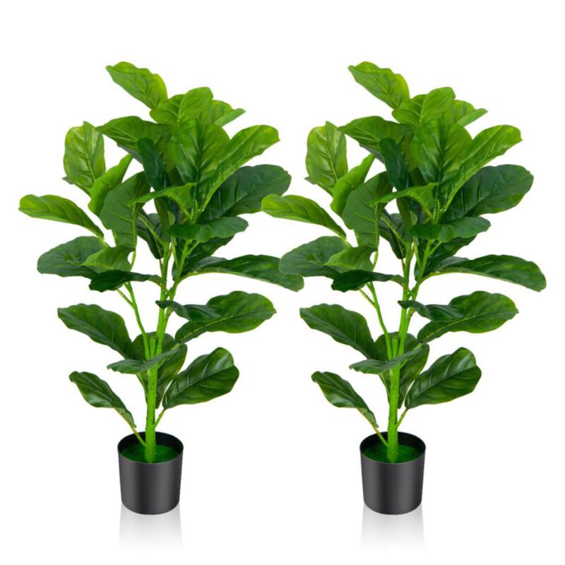 Hivvago 2-Pack Artificial Fiddle Leaf Fig Tree