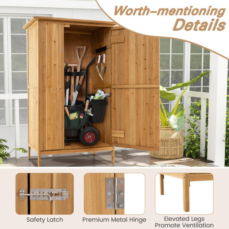 Hivvago 5 × 3 Feet Outdoor Storage Cabinet with Asphalt Roof and 3 Shelves