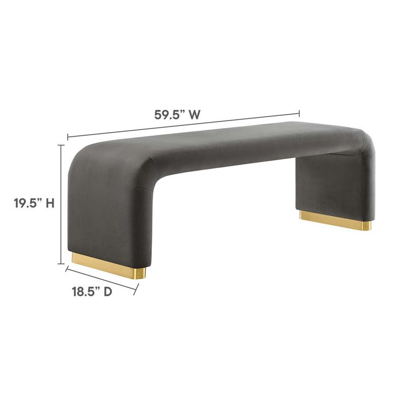 Modway Koda Performance Velvet Waterfall Long Bench