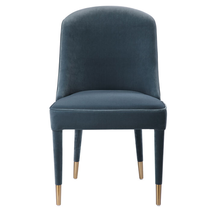 Brie Armless Chair in Blue (Set of 2)