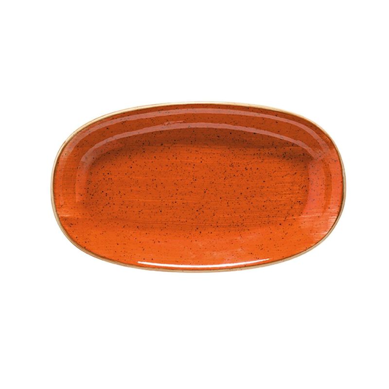 Terracota 6" x 3.5" x h:0.75" Oval Terracotta Porcelain Platter (Set of 2)